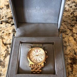 Michèle Watch Gold, Diamonds, White Face